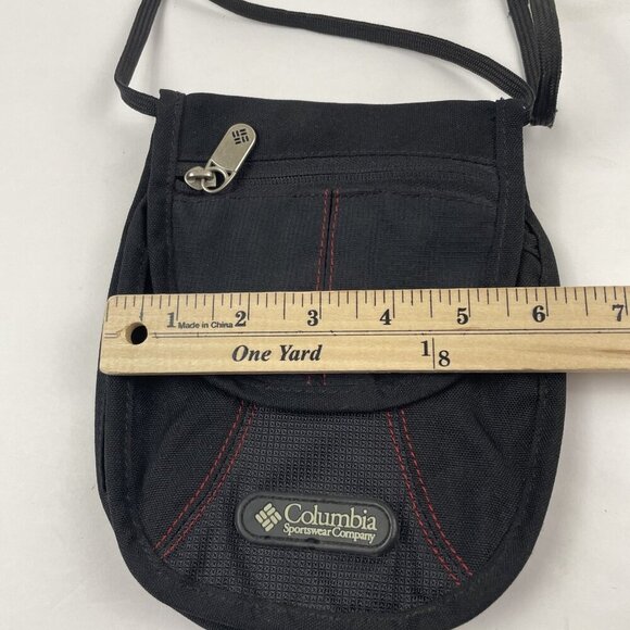 Columbia Mini Crossbody Purse Travel Wallet Card Slots Zip Pockets Black - Picture 3 of 10